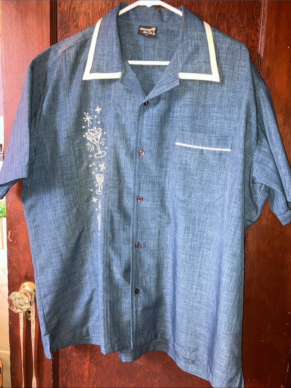 Steady Last Call Clothing Bowling Shirt Mens USA MadeAtomic Star RockabillyRetro